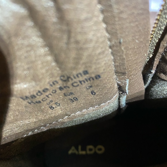 Aldo Brown Suede Ankle Cowboy Boots Size 8.5 - Picture 7 of 7